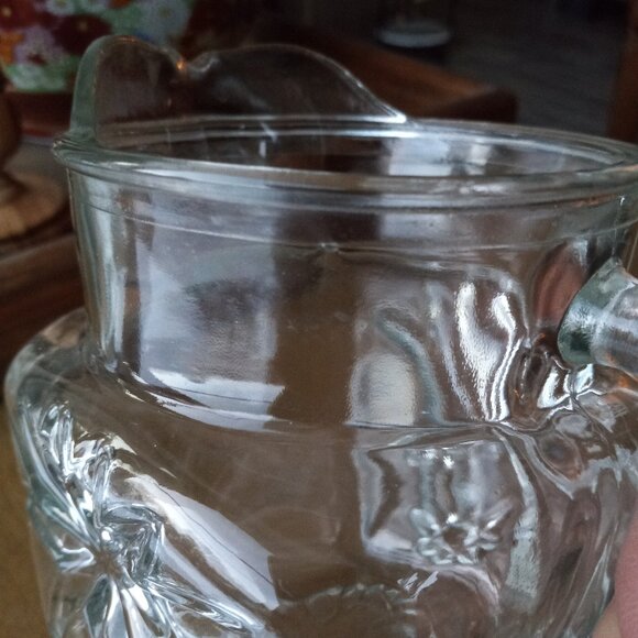 Vintage Anchor Hocking Clear Starburst Pattern Square Pitcher - Picture 13 of 16